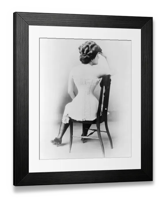 Framed Print : Young Lady in a Victorian Corset Framed Print : Young Lady in a Victorian Corset