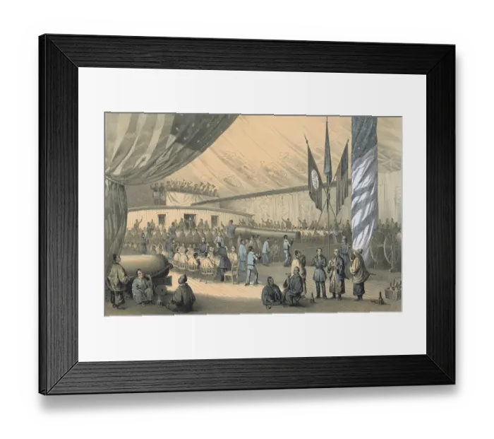 Framed Print : Matthew Perry Entertaining Japanese Commissioners on Ship Framed Print : Matthew Perry Entertaining Japanese Commissioners on Ship