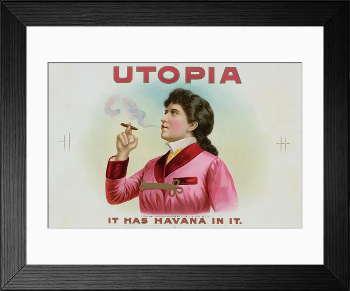 Framed Print : Woman Smoking a Havana Cigar Framed Print : Woman Smoking a Havana Cigar