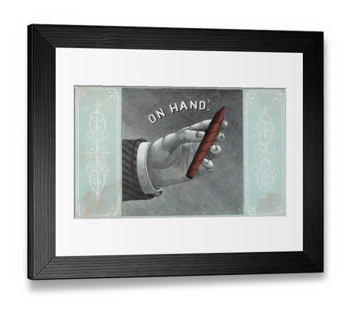 Framed Print : Man's Hand with Cigar Framed Print : Man's Hand with Cigar