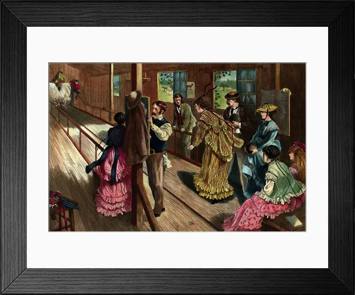 Framed Print : Patrons During Early Bowling Game Framed Print : Patrons During Early Bowling Game