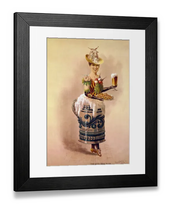 Framed Print : Waitress with Beer and Pretzels Framed Print : Waitress with Beer and Pretzels