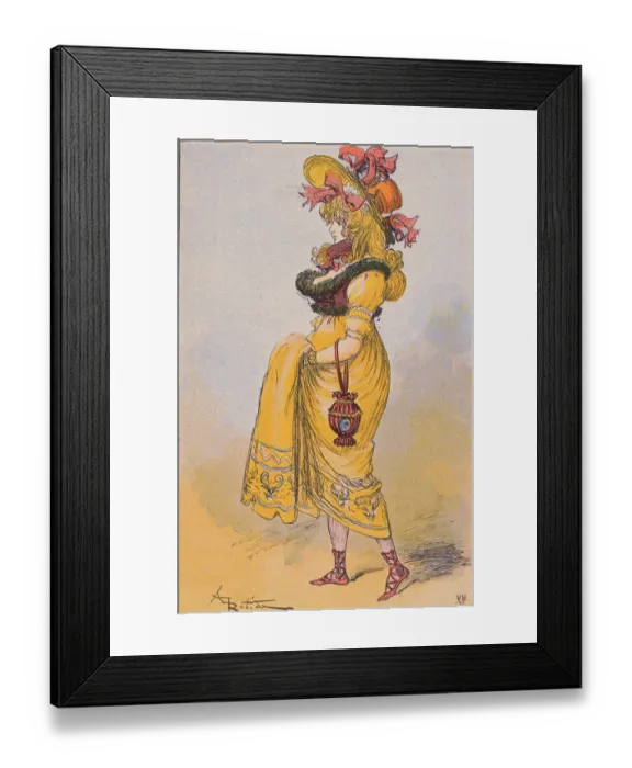 Framed Print : Woman Wearing Early French Designs Framed Print : Woman Wearing Early French Designs
