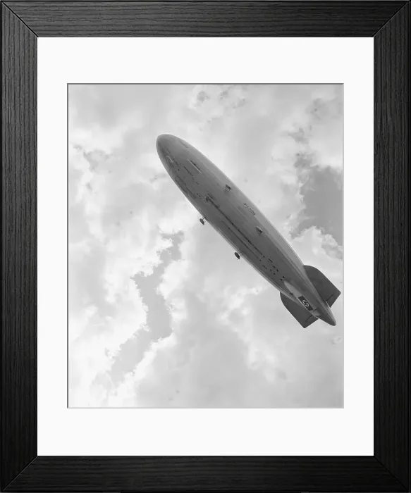 Framed Print : View of Hindenburg Dirigible Before Explosion
