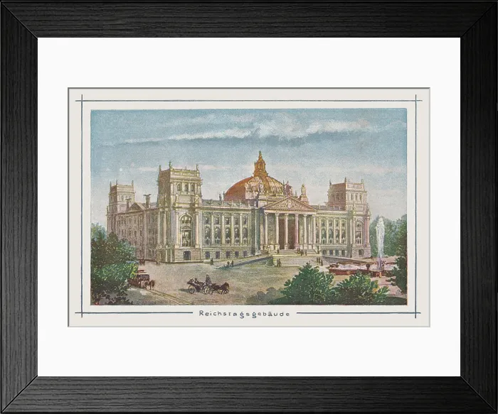 Framed Print : Berlin Reichstag building, Germany, three-colour halftone printing, published in 1895 Framed Print : Berlin Reichstag building, Germany, three-colour halftone printing, published in 1895