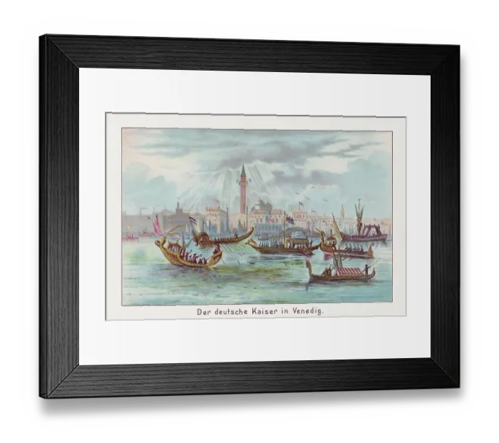 Framed Print : Wilhelm II visits Venice, Italy (1889), chromolithograph, published in 1891 Framed Print : Wilhelm II visits Venice, Italy (1889), chromolithograph, published in 1891