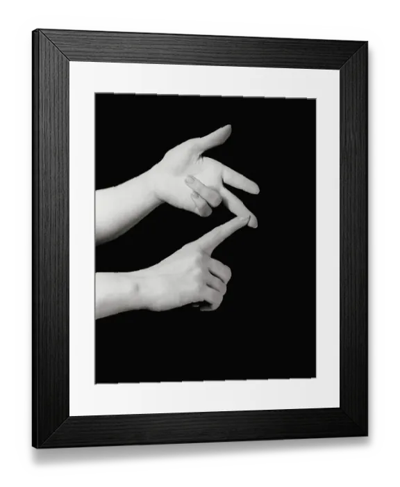 Framed Print : Woman counting to three on fingers
