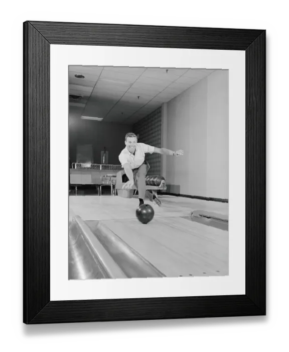 Framed Print : Man bowling Framed Print : Man bowling