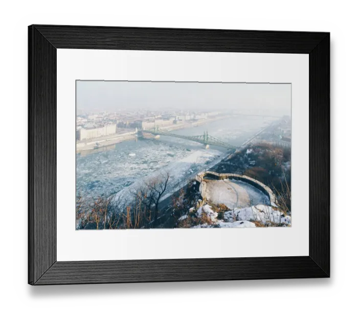 Framed Print : Liberty bridge Budapest in winter