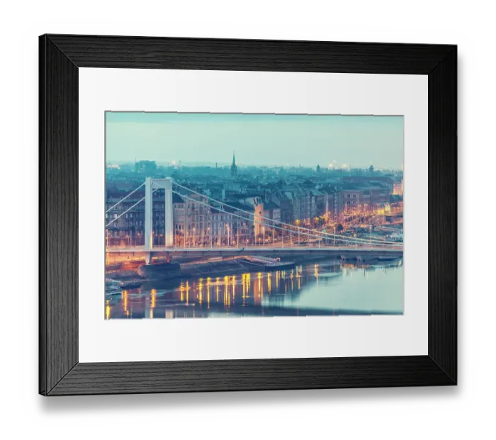 Framed Print : Elizabeth bridge and budapest cityscape Framed Print : Elizabeth bridge and budapest cityscape