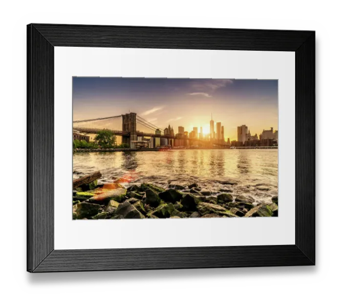Framed Print : Brooklyn Bridge in sunset - New York - USA Framed Print : Brooklyn Bridge in sunset - New York - USA
