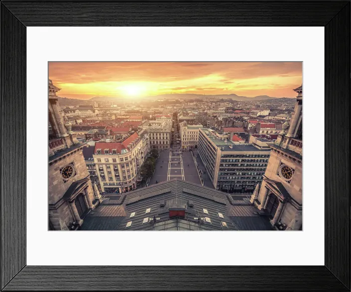 Framed Print : Budapest Panorama in the sunset