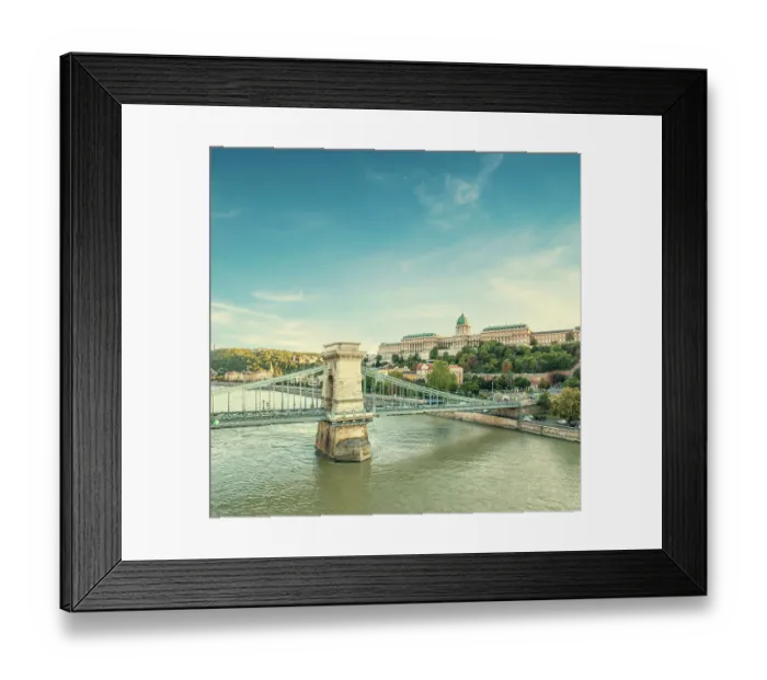 Framed Print : Chain Bridge in sunset Framed Print : Chain Bridge in sunset