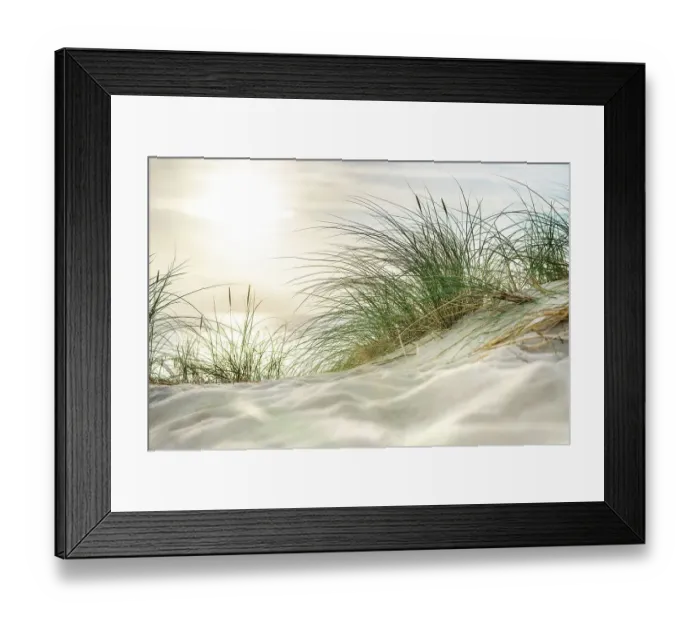 Framed Print : Morning sun over sandy dunes and sea on the island Sylt Framed Print : Morning sun over sandy dunes and sea on the island Sylt