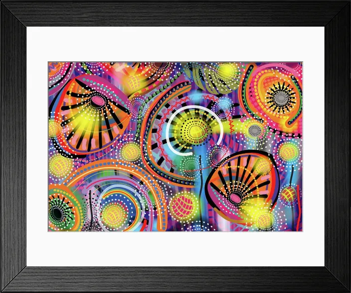 Framed Print : Abstract Floral Style Illustration Pattern Framed Print : Abstract Floral Style Illustration Pattern