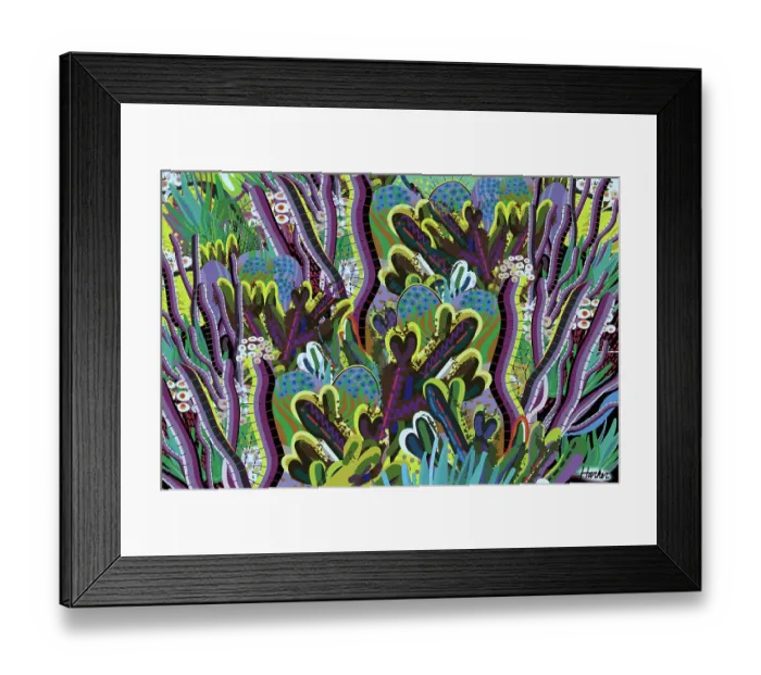 Framed Print : Flowering Cactus all over background pattern Framed Print : Flowering Cactus all over background pattern