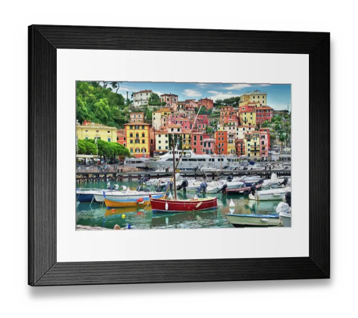 Framed Print : Picturesque Harbor in Lerici Italy Framed Print : Picturesque Harbor in Lerici Italy