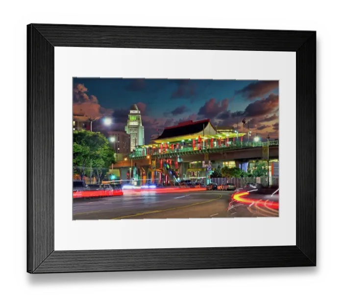 Framed Print : Los Angeles Chinatown at Night Framed Print : Los Angeles Chinatown at Night