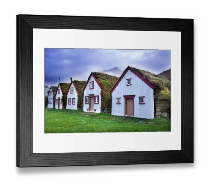 Framed Print : Laufas Turf Houses Framed Print : Laufas Turf Houses