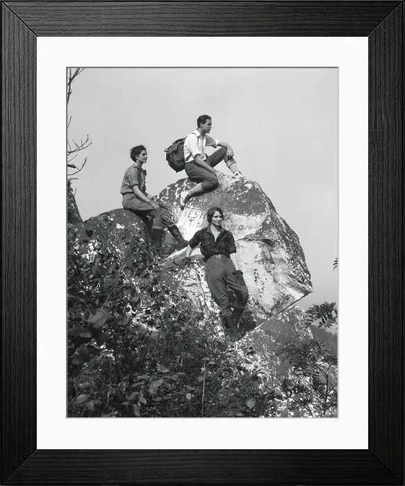 Framed Print : Three friends resting on rock, looking at view, Monument Mountain, Berkshires, Massachusetts Framed Print : Three friends resting on rock, looking at view, Monument Mountain, Berkshires, Massachusetts