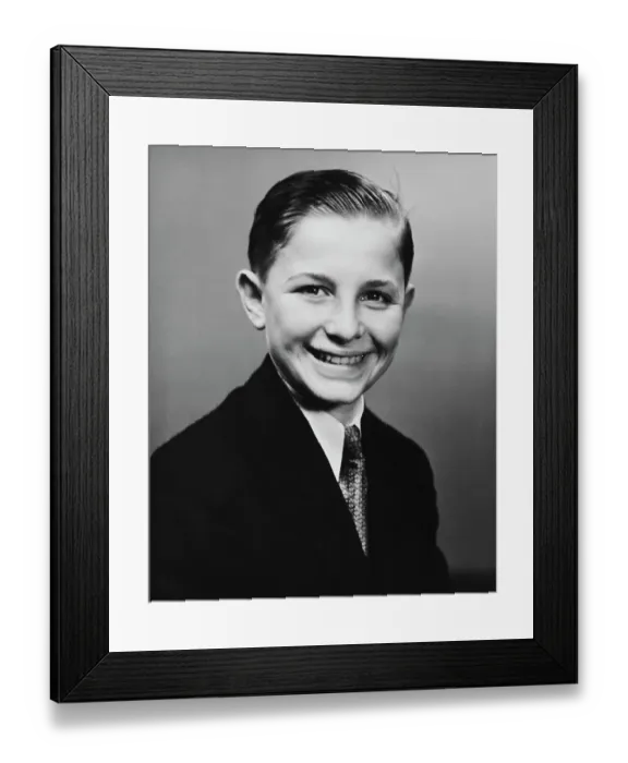 Framed Print : Happy Lad. A smiling teenage boy, circa 1950
