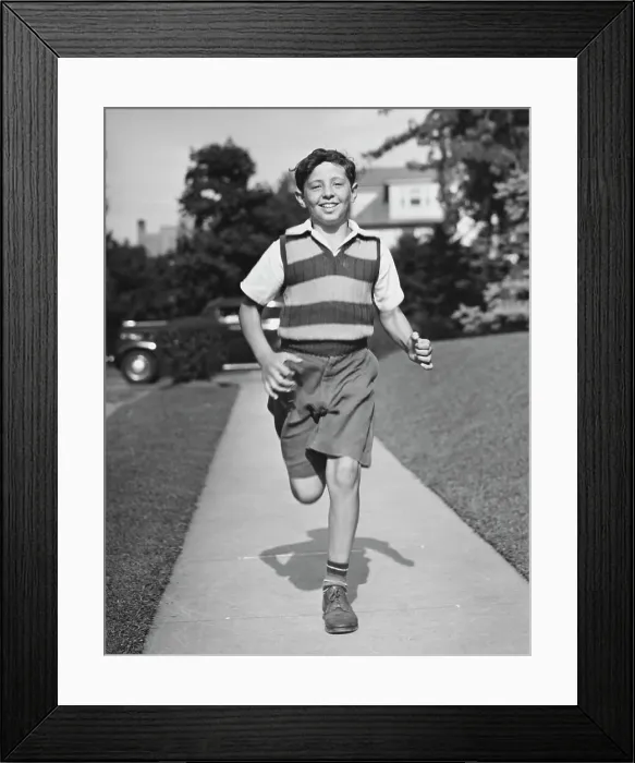 Framed Print : Running Boy