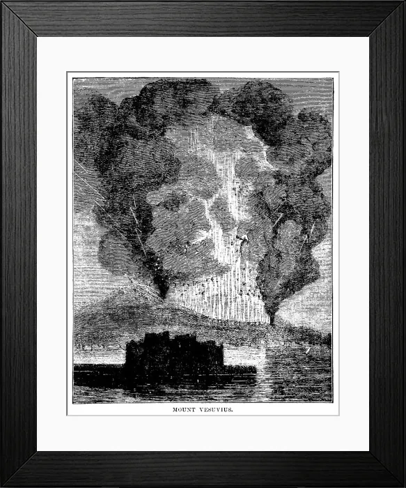 Framed Print : Mount Vesuvius erupting