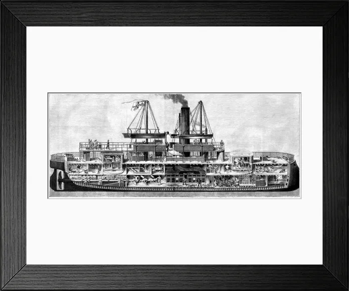 Framed Print : Cross-section of the German ironclad ship The Arminius Framed Print : Cross-section of the German ironclad ship The Arminius