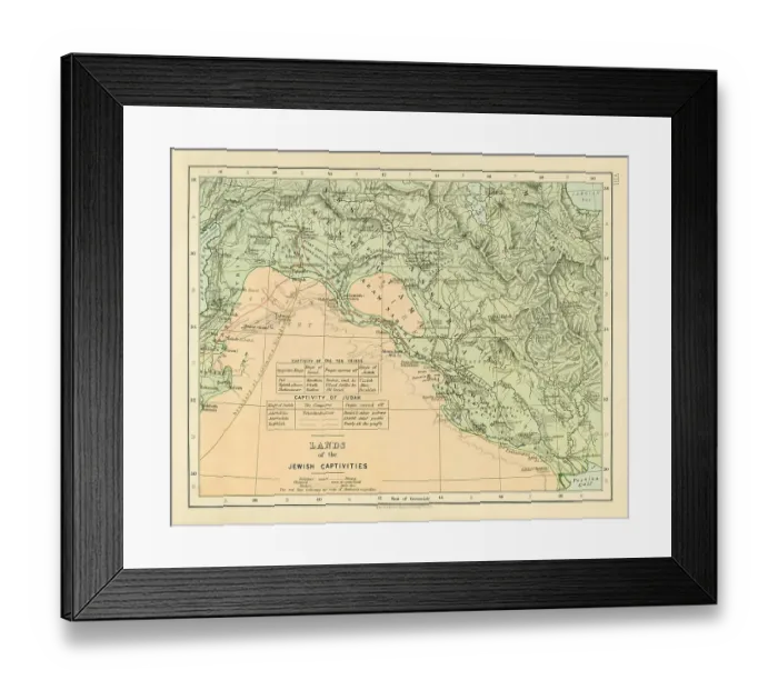 Framed Print : Map of the lands of the Jewish Captivities Framed Print : Map of the lands of the Jewish Captivities