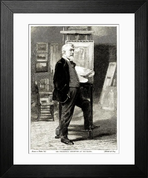 Framed Print : British 19th century artist Sir Frederic Leighton at his easel Framed Print : British 19th century artist Sir Frederic Leighton at his easel
