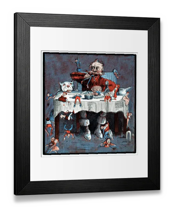 Framed Print : Giant eating people (Victorian cartoon) Framed Print : Giant eating people (Victorian cartoon)