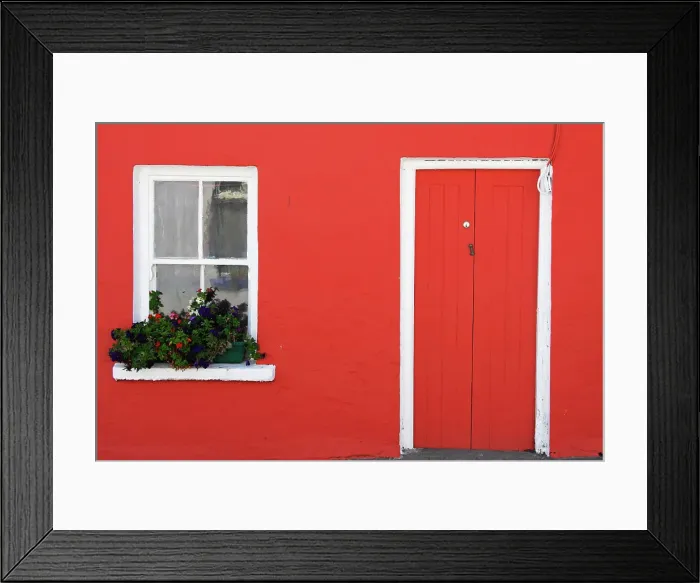 Framed Print : A Red Painted House With Flower Box In The Window Framed Print : A Red Painted House With Flower Box In The Window