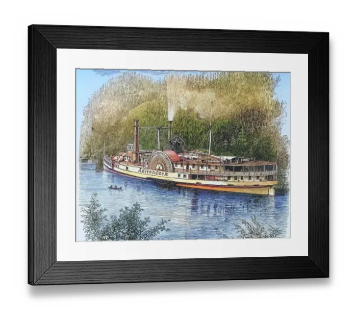 Framed Print : Excursion steamer on the Hudson River in New York State in the 1870s. From American Pictures Drawn With Pen And Pencil by Rev Samuel Manning c Framed Print : Excursion steamer on the Hudson River in New York State in the 1870s. From American Pictures Drawn With Pen And Pencil by Rev Samuel Manning c