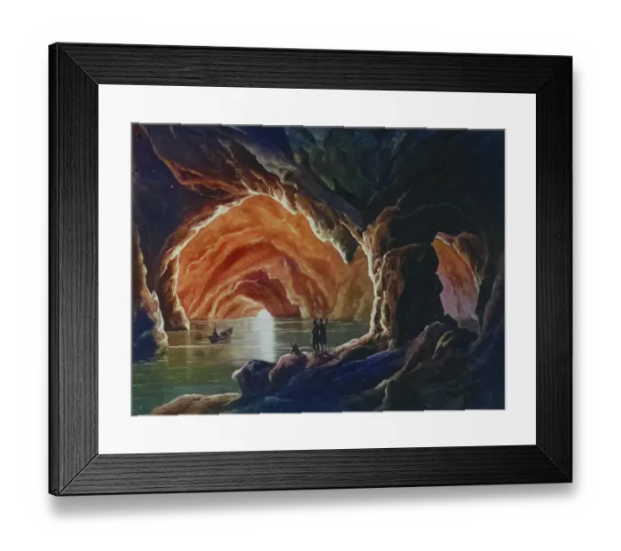 Framed Print : The Blue Grotto on Capri, 1880, Italy, Historical, digitally restored reproduction of a photograph by Giorgio Sommer, coloured Framed Print : The Blue Grotto on Capri, 1880, Italy, Historical, digitally restored reproduction of a photograph by Giorgio Sommer, coloured