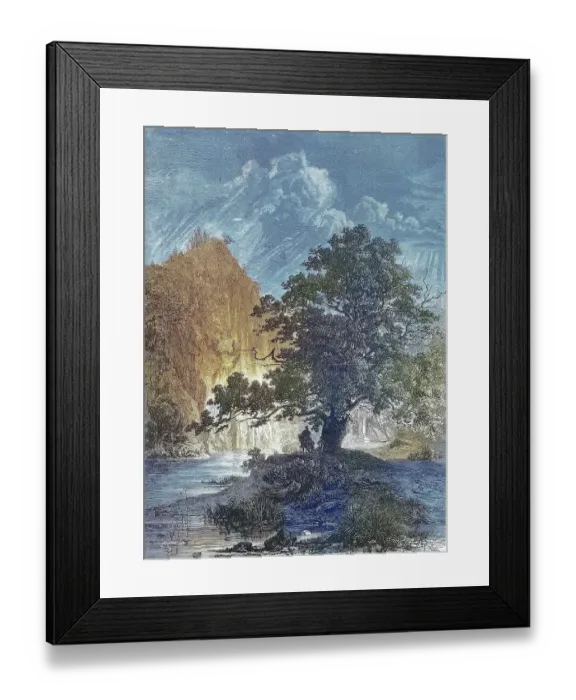 Framed Print : Harrassprung or Harrasfelsen and the Harras Oak in 1870, Saxony, Germany, Historic, digitally restored reproduction of a 19th century original, exact original date unknown Framed Print : Harrassprung or Harrasfelsen and the Harras Oak in 1870, Saxony, Germany, Historic, digitally restored reproduction of a 19th century original, exact original date unknown