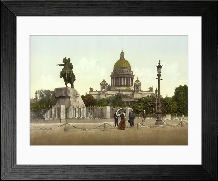 Framed Print : Peter the Great Square, St. Petersburg, Russia, c. 1890, Historic, digitally enhanced reproduction of a photochrome print from 1895 Framed Print : Peter the Great Square, St. Petersburg, Russia, c. 1890, Historic, digitally enhanced reproduction of a photochrome print from 1895