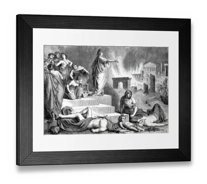 Framed Print : The Great Fire of Rome was a city fire that broke out on the night of 18-19 July in 64 AD, Italy, History of Ancient Rome, Roman Empire, digitally restored reproduction from a 19th century original Framed Print : The Great Fire of Rome was a city fire that broke out on the night of 18-19 July in 64 AD, Italy, History of Ancient Rome, Roman Empire, digitally restored reproduction from a 19th century original