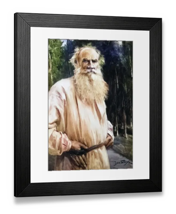 Framed Print : Count Leo Tolstoy 1828 to 1910, Russian novelist. After a painting by Jan Styka, Historical, digitally restored reproduction from a 19th century original, Record date not stated Framed Print : Count Leo Tolstoy 1828 to 1910, Russian novelist. After a painting by Jan Styka, Historical, digitally restored reproduction from a 19th century original, Record date not stated