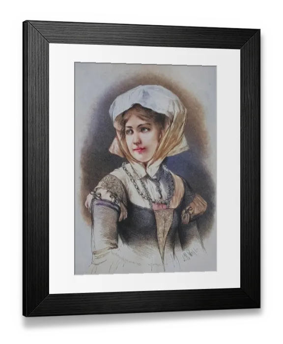 Framed Print : German burgher girl from the 16th century with headscarf and dress, elegant, Germany, around 1885, Historical, digitally restored reproduction from a 19th century original, German burgher girl from the 16th century with headscarf and dress Framed Print : German burgher girl from the 16th century with headscarf and dress, elegant, Germany, around 1885, Historical, digitally restored reproduction from a 19th century original, German burgher girl from the 16th century with headscarf and dress