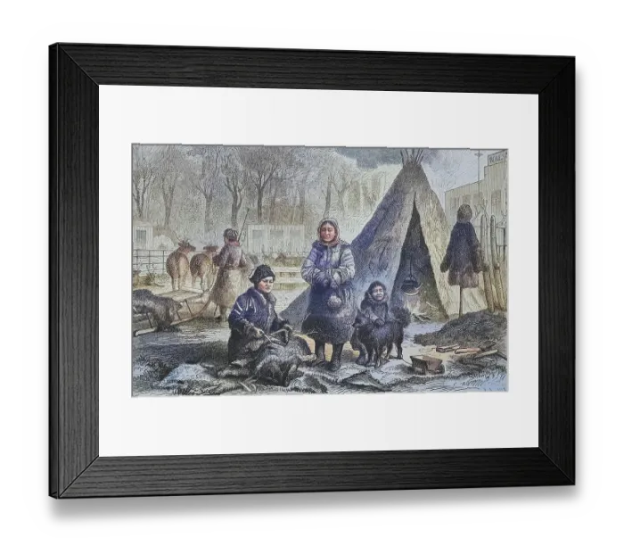 Framed Print : The Samoyeds in the zoological garden in Leipzig, Samoyed people, family with tent as an illustrative object in the zoo, Saxony, Germany, around 1885, Historical, digitally restored reproduction from a 19th century original Framed Print : The Samoyeds in the zoological garden in Leipzig, Samoyed people, family with tent as an illustrative object in the zoo, Saxony, Germany, around 1885, Historical, digitally restored reproduction from a 19th century original