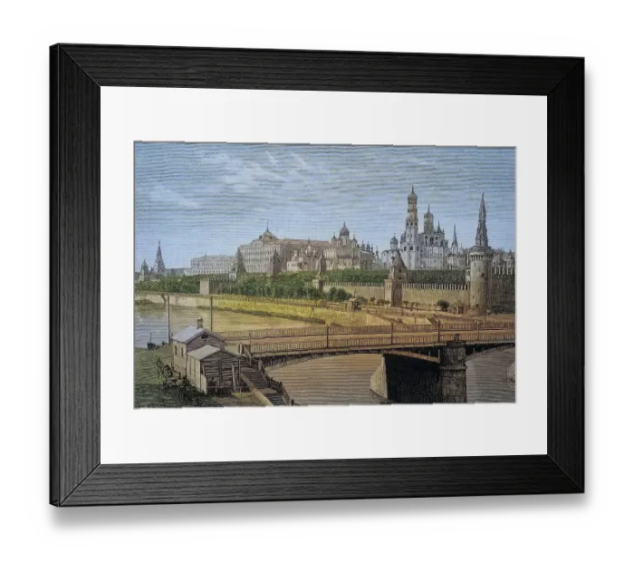 Framed Print : The Kremlin in Moscow, Russia, c. 1885, Historical, digitally restored reproduction from a 19th century original, The Kremlin in Moscow, Russia, c. 1885, Historical, digitally restored reproduction from a 19th century original, Europe