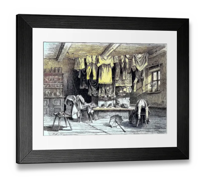Framed Print : Wet still life in the bavarian alps, laundry was hung up to dry in the room, Bavaria, Germany, reproduction of an image, woodcut from the year 1881, digitally restored, Historical, Wet still life in the bavarian alps Framed Print : Wet still life in the bavarian alps, laundry was hung up to dry in the room, Bavaria, Germany, reproduction of an image, woodcut from the year 1881, digitally restored, Historical, Wet still life in the bavarian alps