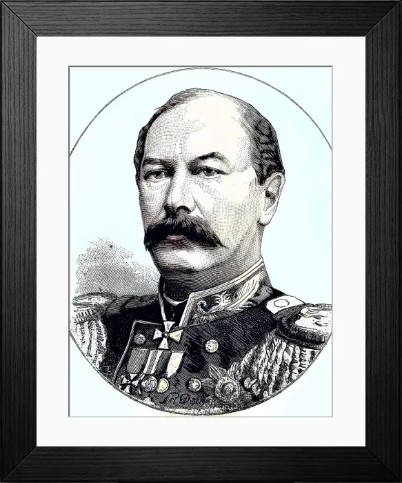 Framed Print : Eduard Iwanowitsch Totleben, sometimes transliterated as Todleben, 20 May 1818, 1 July 1884, was a Baltic German military engineer and Imperial Russian Army general, Germany, reproduction of an image, woodcut from the year 1881, digitally restored Framed Print : Eduard Iwanowitsch Totleben, sometimes transliterated as Todleben, 20 May 1818, 1 July 1884, was a Baltic German military engineer and Imperial Russian Army general, Germany, reproduction of an image, woodcut from the year 1881, digitally restored