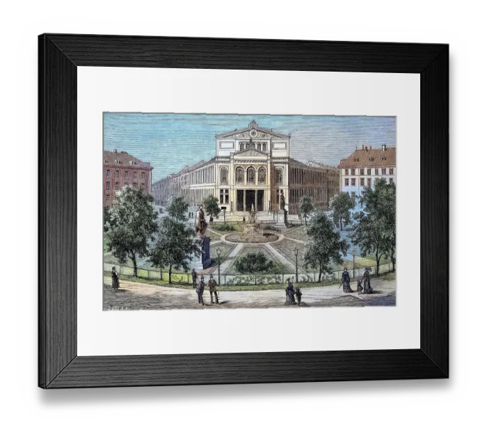 Framed Print : The Muenchner Volkstheater is a theatre in Munich, Bavaria, Germany, reproduction of an image, woodcut from the year 1881, digitally improved, historical, Muenchner Volkstheater is a theatre in Munich, Bavaria, reproduction of an image Framed Print : The Muenchner Volkstheater is a theatre in Munich, Bavaria, Germany, reproduction of an image, woodcut from the year 1881, digitally improved, historical, Muenchner Volkstheater is a theatre in Munich, Bavaria, reproduction of an image