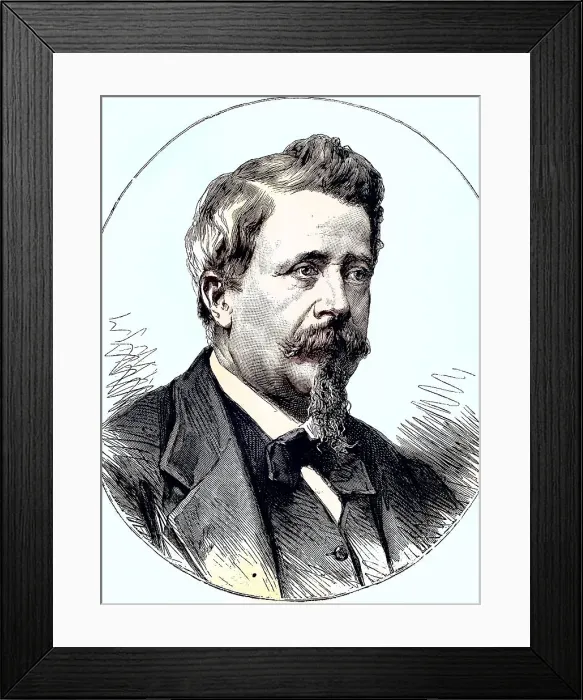Framed Print : Benedetto Cairoli, 28 January 1825, 8 August 1889, was an Italian statesman and freedom fighter, Italy, reproduction of an image, woodcut from the year 1881, digitally restored, historical, 28 January 1825, 8 August 1889