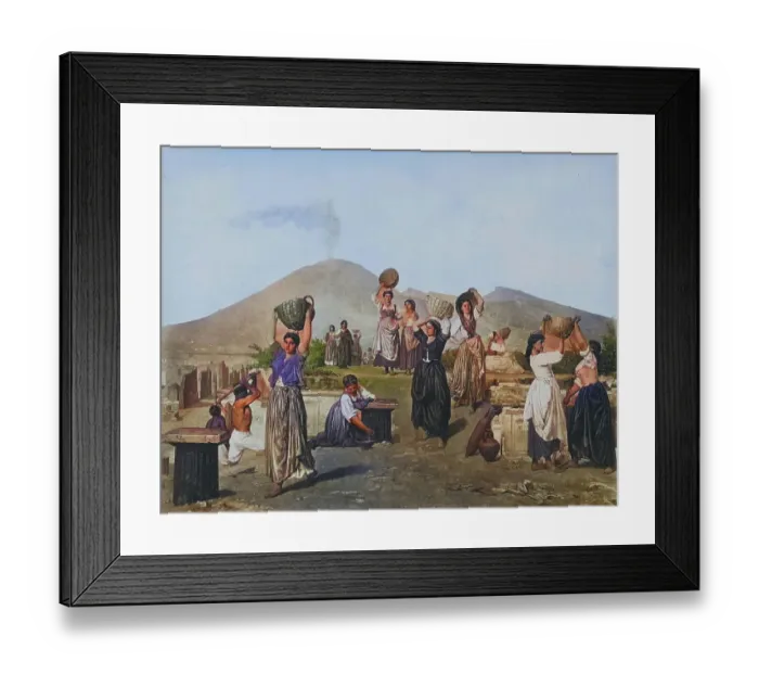 Framed Print : Photo reproduction of a painting by an unknown painter showing Italian woman excavating near Pompeii, 1878, Italy, Historic, digitally restored reproduction of a photograph by Giorgio Sommer, coloured Framed Print : Photo reproduction of a painting by an unknown painter showing Italian woman excavating near Pompeii, 1878, Italy, Historic, digitally restored reproduction of a photograph by Giorgio Sommer, coloured