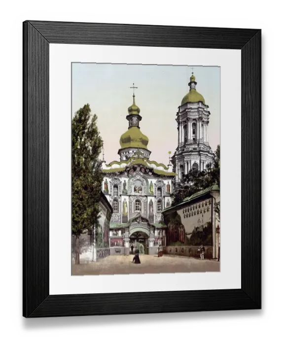 Framed Print : The Lavra Gate, Kiev, Russia, Ukraine, c. 1890, Historic, digitally enhanced reproduction of a photochrome print of the period