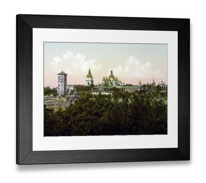Framed Print : St. Michael's Monastery, Kiev, Russia, Ukraine, c. 1890, Historic, digitally enhanced reproduction of a photochrome print of the period