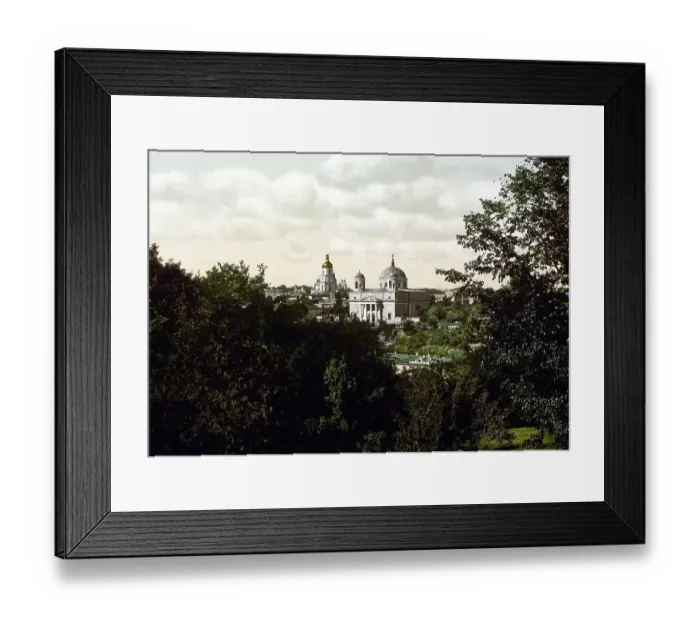 Framed Print : The Catholic Church, Kiev, Russia, Ukraine, c. 1890, Historic, digitally enhanced reproduction of a photochrome print of the period