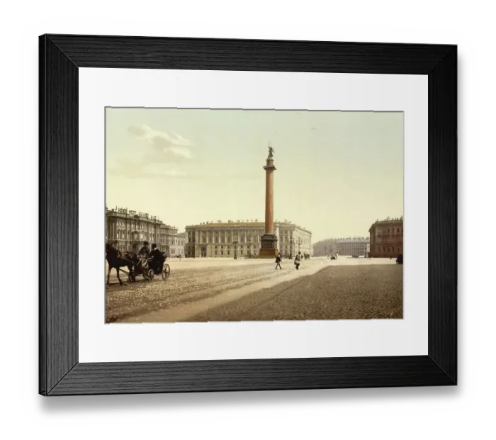 Framed Print : The Winter Palace and Alexander's Column, St. Petersburg, Russia, c. 1890, Historic, digitally enhanced reproduction of a photochrome print of the period Framed Print : The Winter Palace and Alexander's Column, St. Petersburg, Russia, c. 1890, Historic, digitally enhanced reproduction of a photochrome print of the period